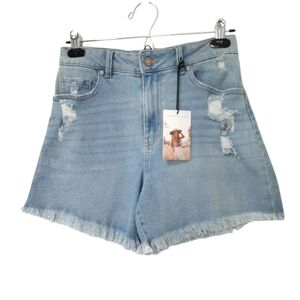 Sincerely Jules Super High Rise Denim Jean Shorts Womens Size 28 New Distressed